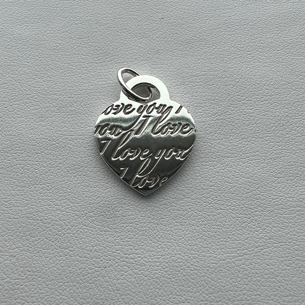 I love you note medium heart charm - Picture 2 of 5